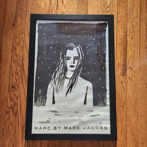 Marc by Marc Jacobs Monochrome Illustrated Female Portrait Print